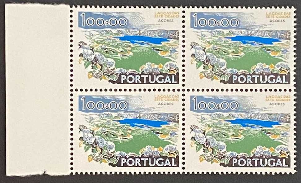 Quadra de selos novos de 100$00 - Paísagens e Monumentos - 1972