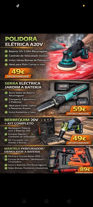 Ferramentas Variedade. Oportunidade