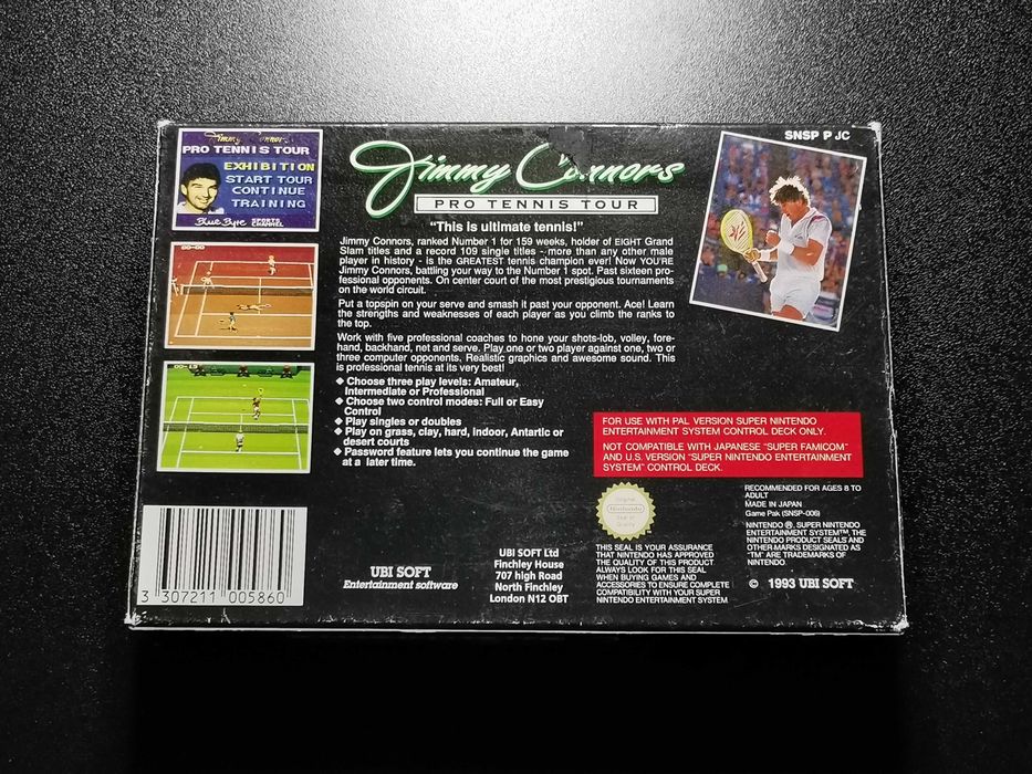Super Nintendo Jimmy Connors Pro Tennis Tour