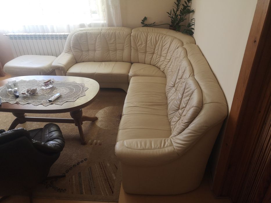 Narożnik ekoskóra beżowy w bdb stanie