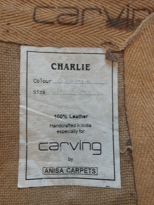 Tapete de Pele Genuína Laranja 140 X 200 cm Feito à Mão