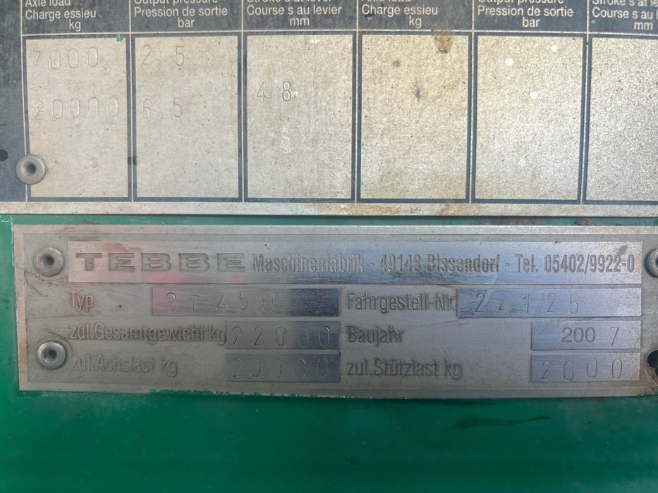 Przyczepa objętościowa Tebbe ST 450,HS 220