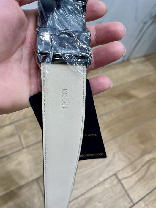 Skórzany pasek 100 cm granatowy