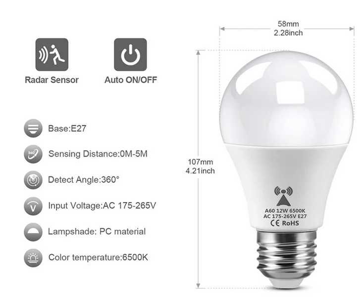 Lâmpada com sensor de movimento