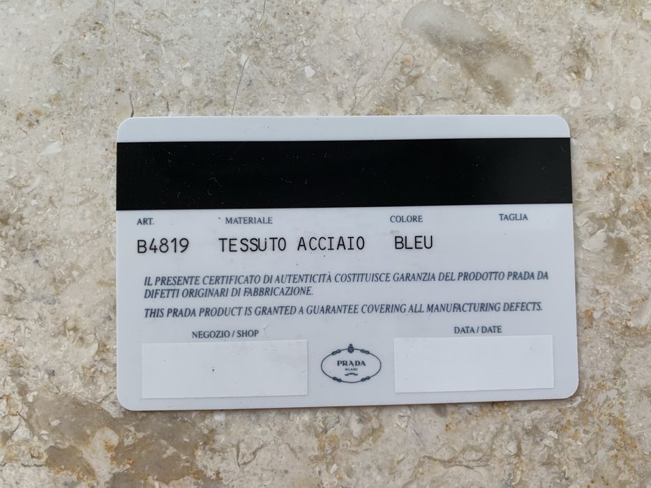 100% oryginalny Prada karty do torebki komplet certyfikat torebka