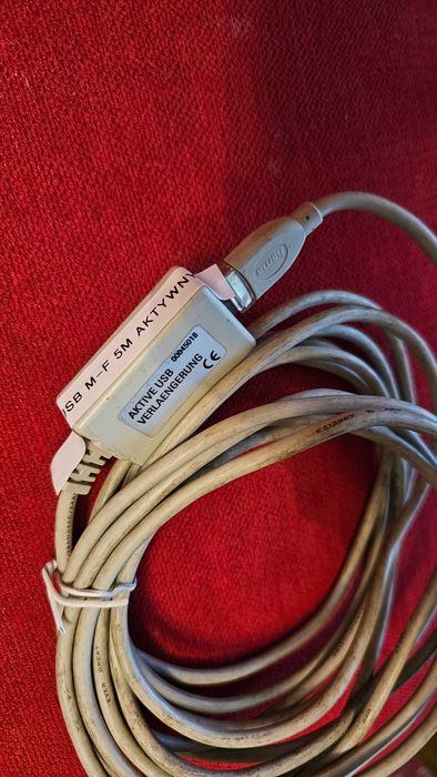 49 Kabel USB-A m/f m/ż AKTYWNY przedłużacz 5m szary