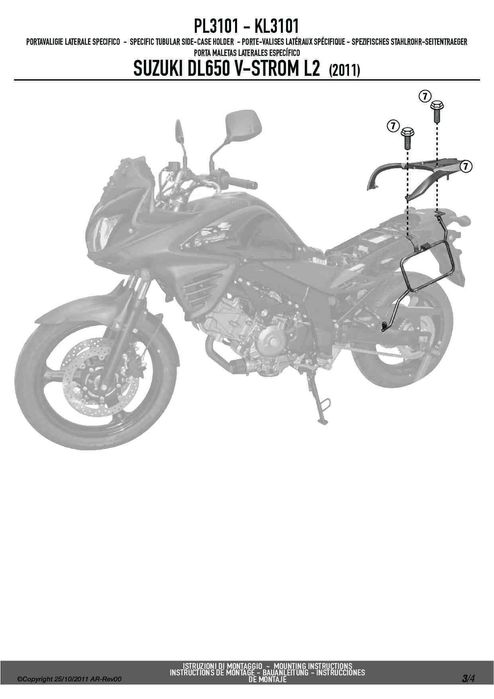 Stelaże boczne MONOKEY GIVI Suzuki DL 650 V-Strom (2011 > 2016) - Wyprzedaż
