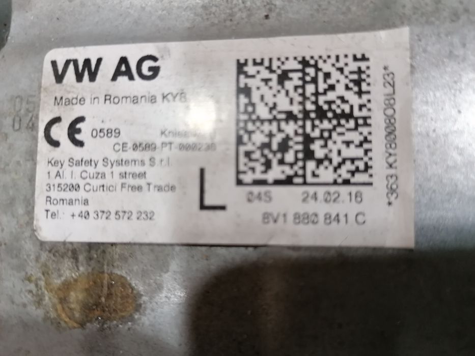 Audi A3/S3 /RS 3 /de 2013/2014/2015/2016/17/18/ 2019 Airbg dos joelhos