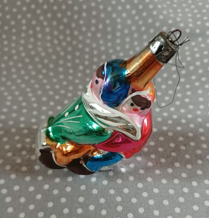 3x Stara Bombka Prl Szklana - dziecko z kula, aniolek, dzieci na sanka