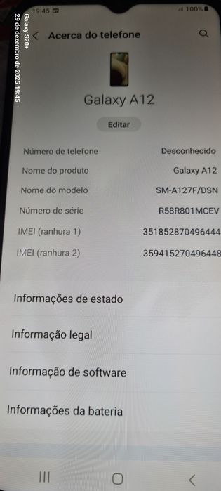 Samsung A12 em bom estado