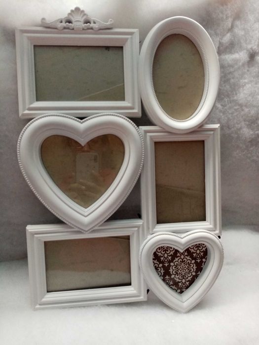 Moldura branca para 6 fotos