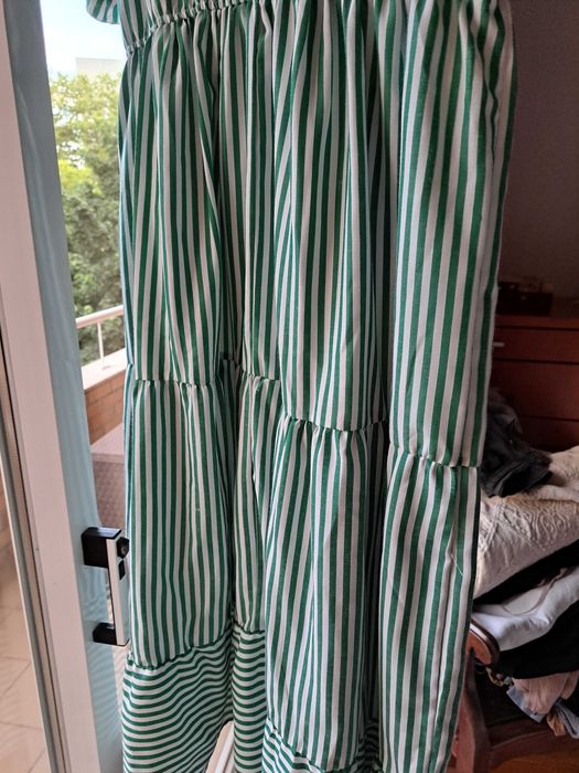 Vestido midi XL verse e branco