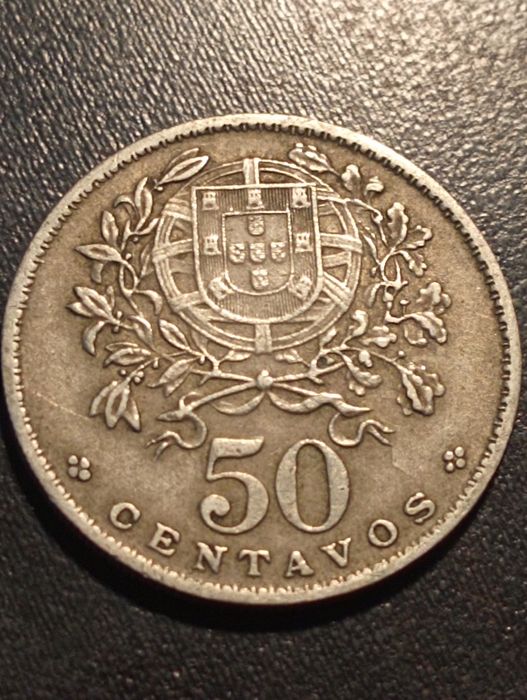 moeda 50  centavos  1965	 - Republica Portuguesa - Alpaca - Soberba
