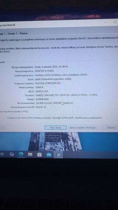 Laptop asus w dobrym stanie