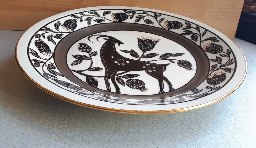 duża patera Chodzież Kwiatogal Cepelia talerz ręcznie malowany vintage