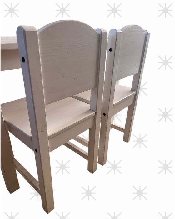 Children's Table and Chairs – White – IKEA64741180513154123