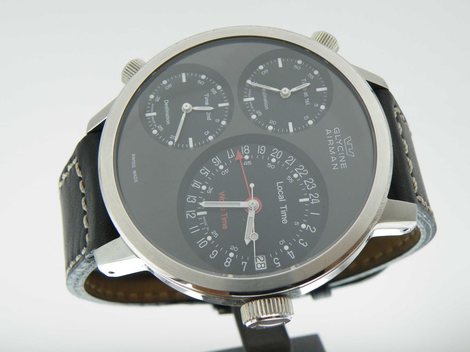 GLYCINE AIRMAN 7 Automatic 4 Time Zones 3829 XXL 53mm