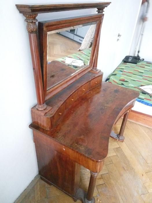 toaletka empire biurko z kryształowym lustrem oryg pocz XIX w antyk