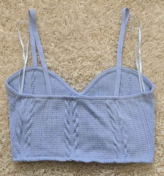 Топ блакитний вязаний Zara