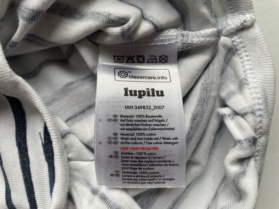 Body Lupilu 86/92 w paski, bawełna, krótki rękaw