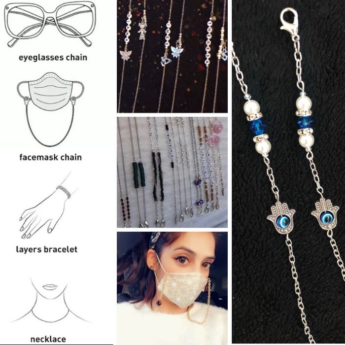 Correntes para oculos e mascaras