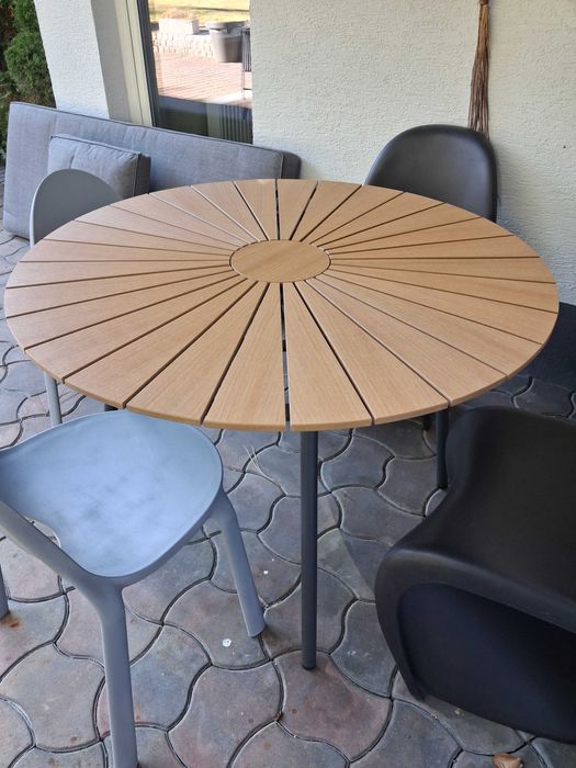 Stół ogrodowy, okrągły, z konglomeratu