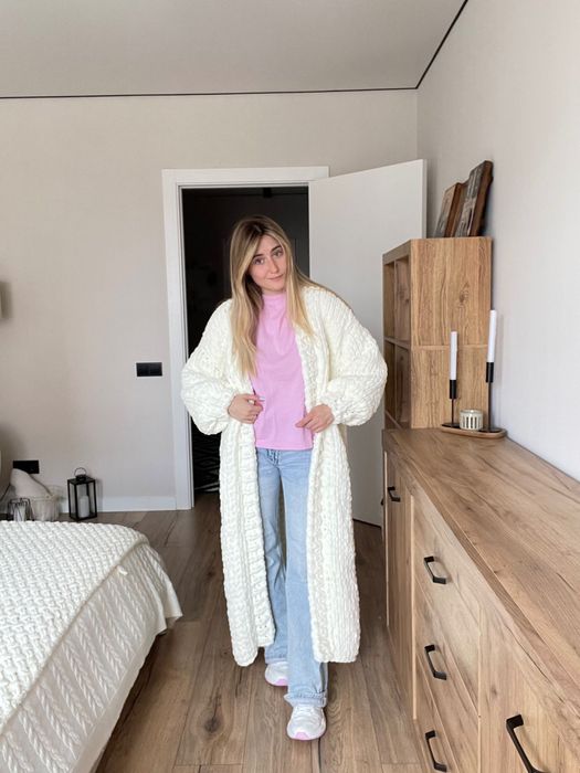 Кардиган максі  молочний