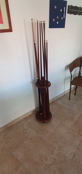 Bilhar Aquecido, tacos e acessórios