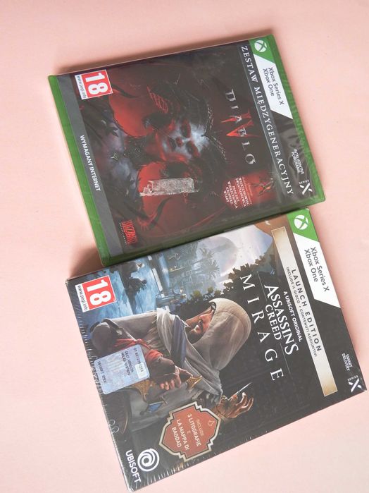 MEGA ZESTAW XBOX ONE Series X  Diablo IV + Assassins MIRAGE 2xPL nowe