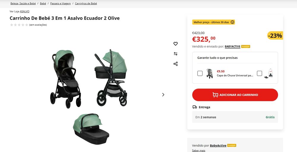 Carrinho bebé Asalvo Equador