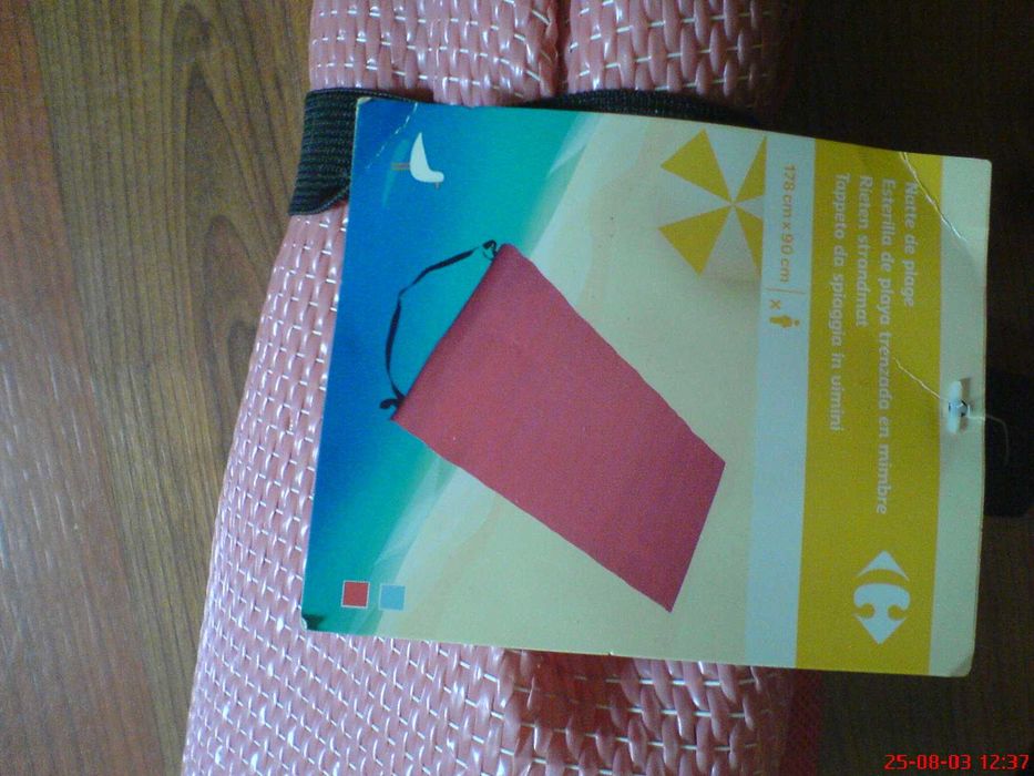 Mata Plażowa Pleciona wiklina Róż 178x90 cm pasek na ramię NOWA