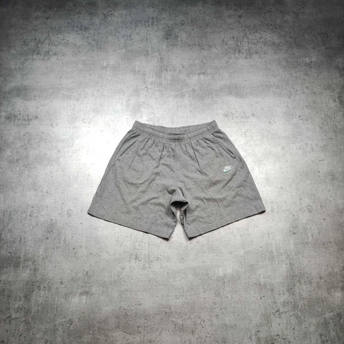 MĘSKIE Szare Spodenki Krótkie Sport Bawełna Dresowe Nike Haft Logo
