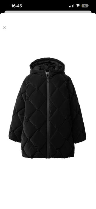 Куртка чорна курточка пуффер  zara зара