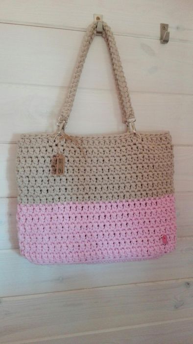 Szydełkowa torba handmade na zakupy, na plażę ...