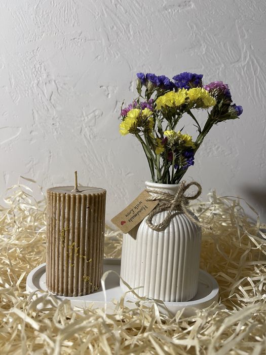 Набори подарункові свічки в гіпсових кашпо