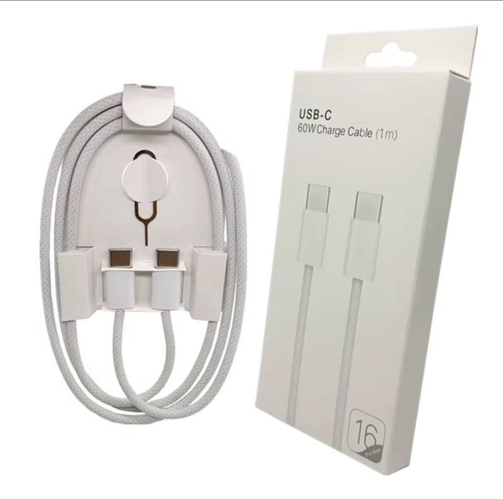 Премиум кабель USB-C → USB-C 60W Fast Charge | Усиленный | Для iPhone / Android / MacBook