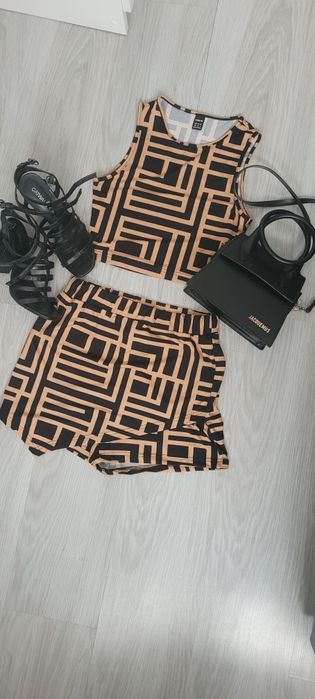 Idealny komplet na lato XS top spódnico spodenki