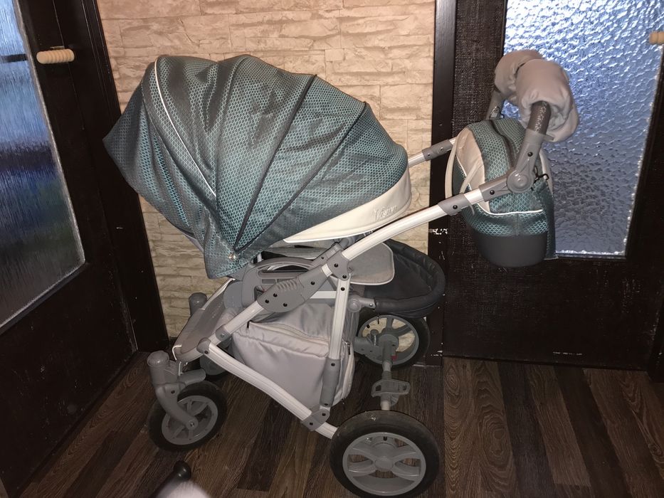 Wózek 2w1 Turkusowo-szary Camarelo Łódź lekki, również dla wysokich