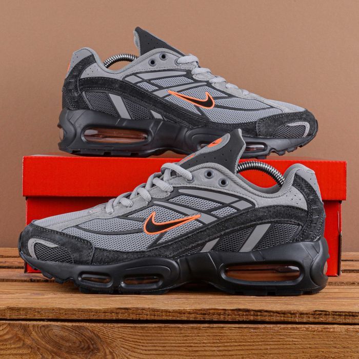 (1936) Кросівки Nike Shox сірі з помаранчевим (41-46) найк найки