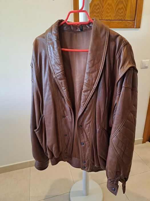 casaco cabedal castanho - valor negociavel