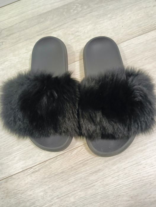 Klapki z futerkiem roz 40 41