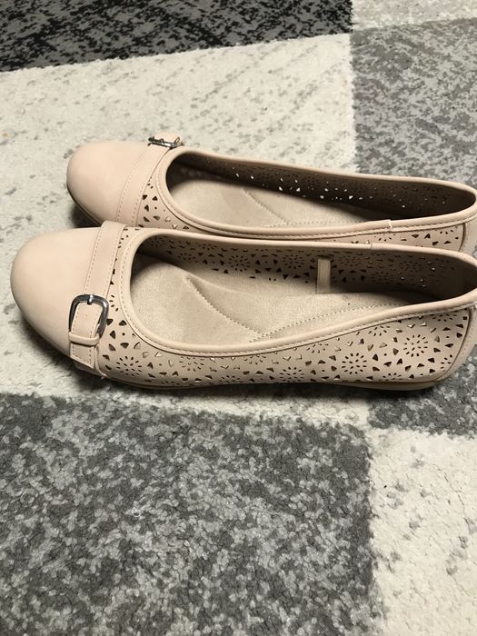 Azurowe baleriny 39 buty pudrowy roz