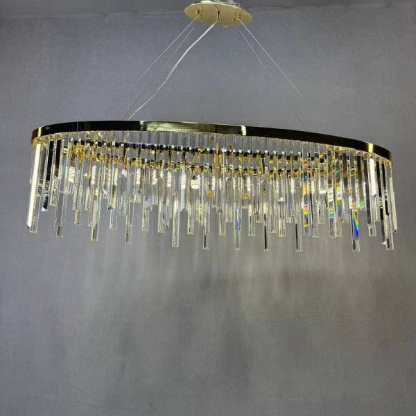 Кришталева люстра видовжена люстра підвісна