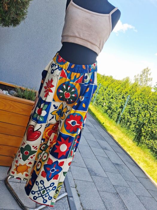 Spodnie damskie szerokie / handmade/ jersey