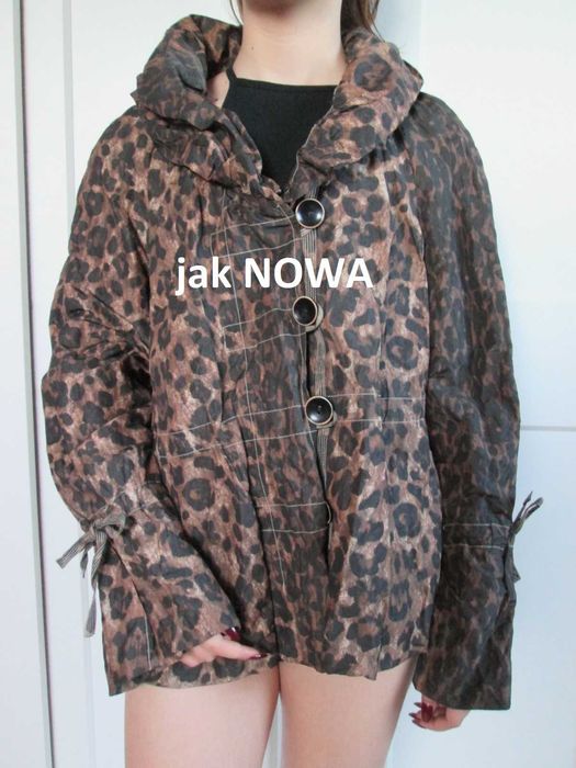 Easy Comfort lekka kurtka wiatrówka panterka vintage L XL XXL jak nowa