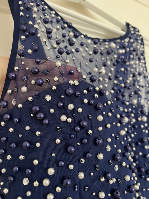 Vestido de cerimónia azul escuro tam. S