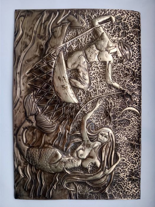 Чеканки, СССР, Рыбак и русалка, символ олимпиады 80 олимпийский мишка