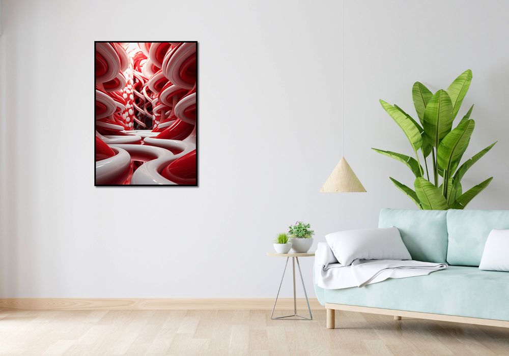 Plakat 67,5x95cm Czerwone Wiry