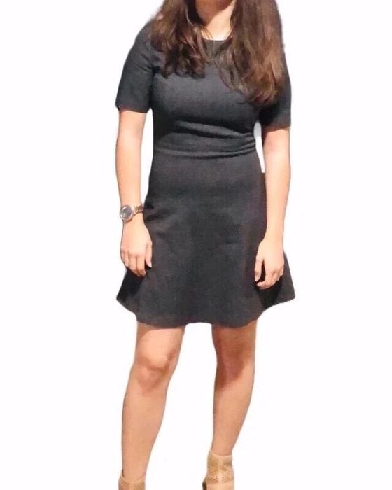 Vestido Cinza Escuro Mango