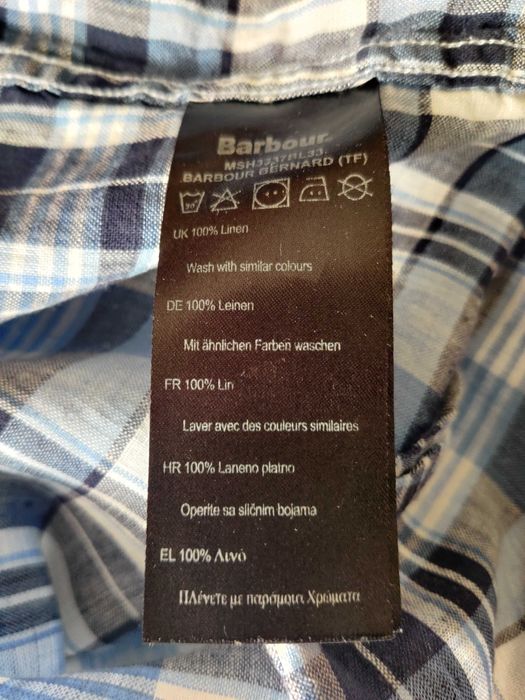 koszula 100% lniana męska Barbour